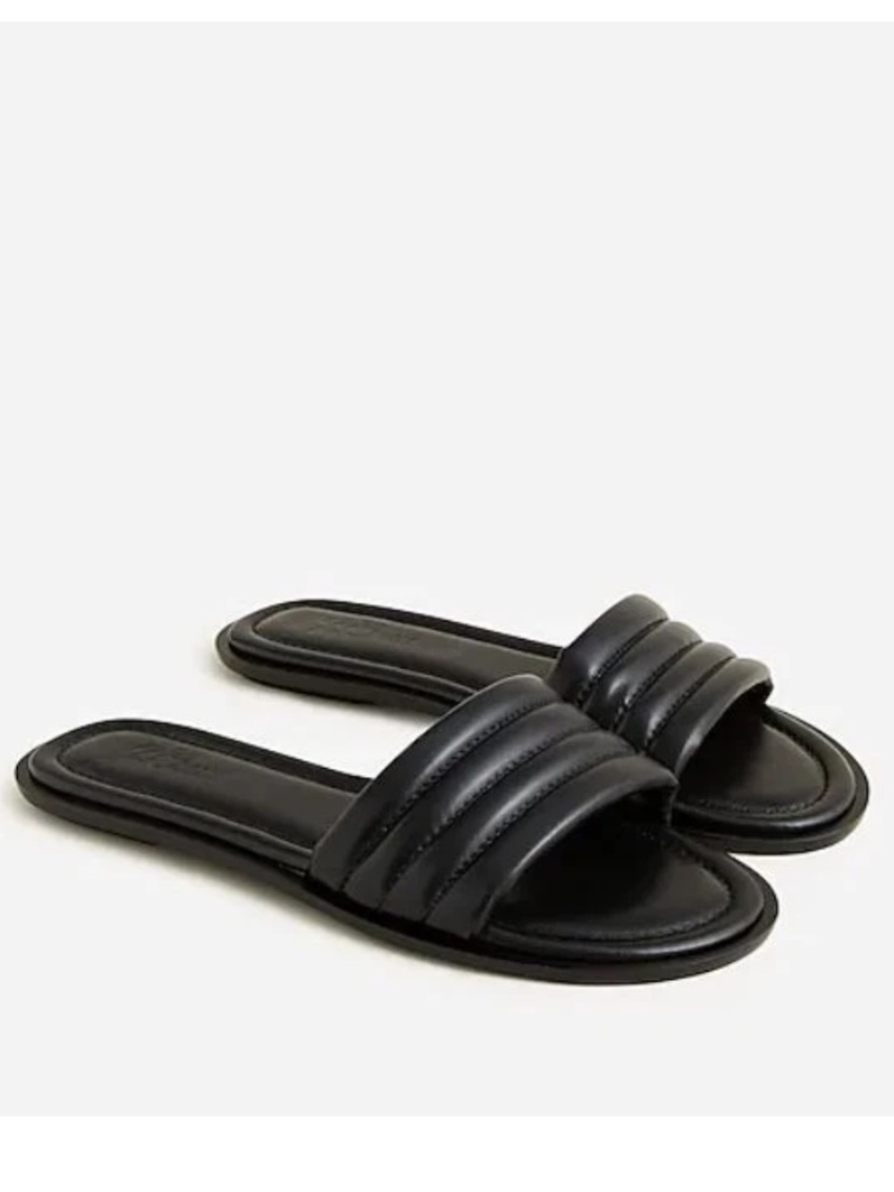 J. Crew Sorrento padded slides black leather size 10